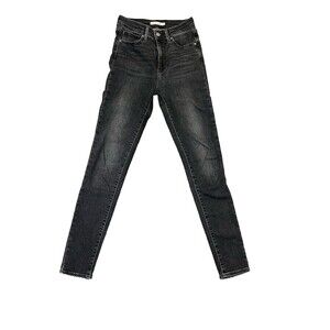 Womens Levi’s 721 High Rise Skinny Stretch JEANS Black Size 27